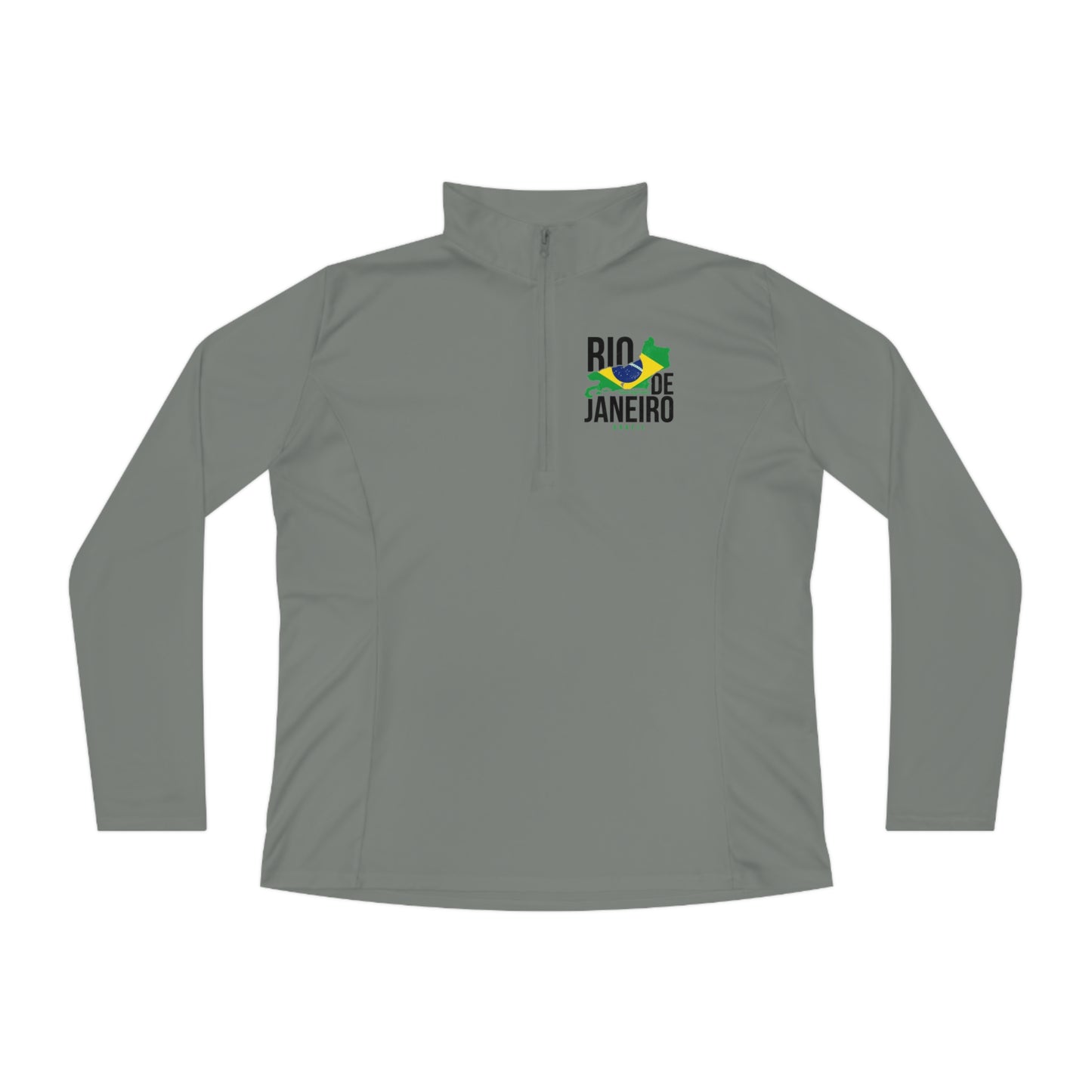 Rio de Janeiro Flag Ladies Quarter-Zip Pullover