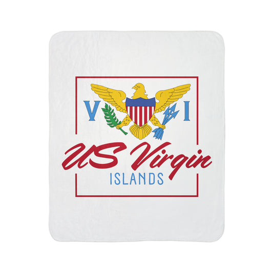 US Virgin Islands Fleece Sherpa Blanket