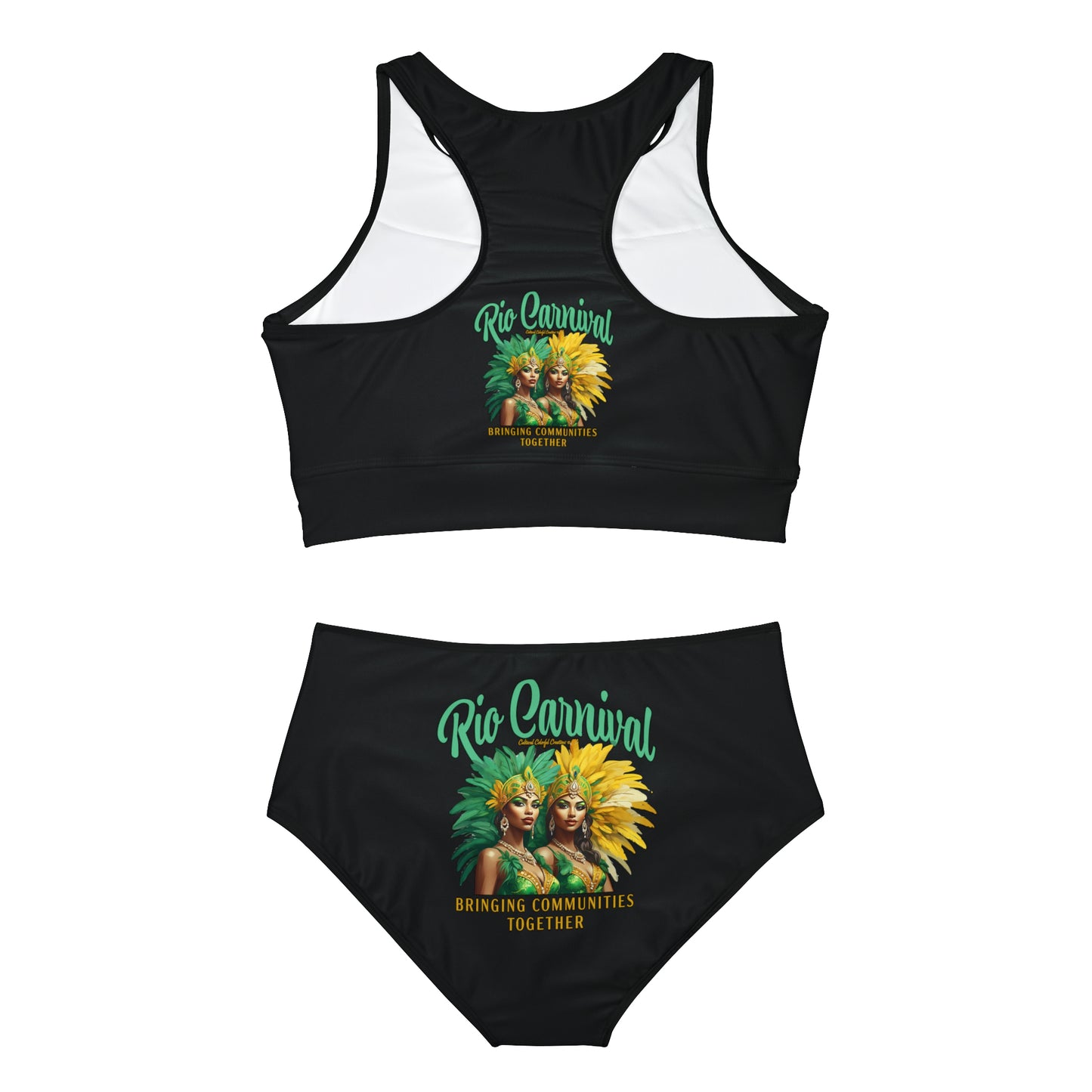 Rio de Janeiro Carnival Together Sporty Bikini Set (AOP)