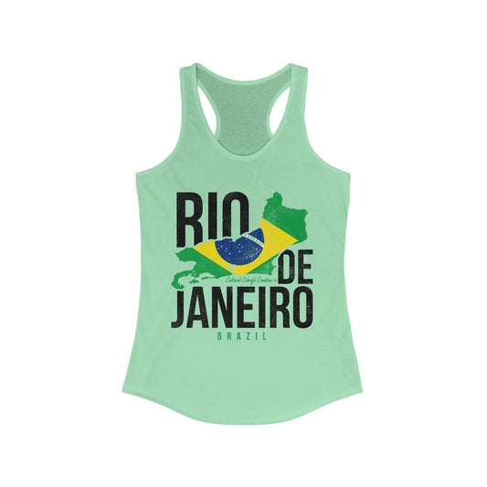 Brazil Flag Women's Ideal Racerback Tank