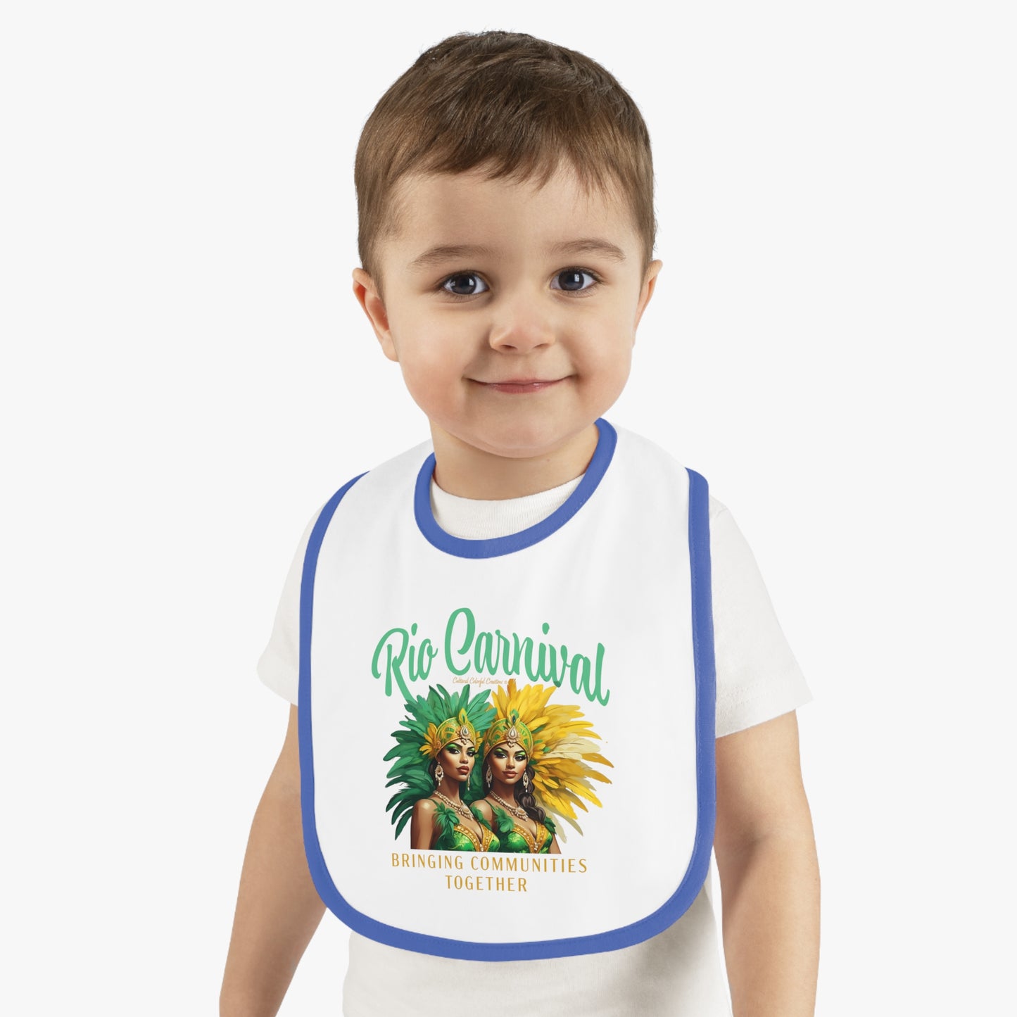 Rio de Janeiro Carnival Together Baby Contrast Trim Jersey Bib