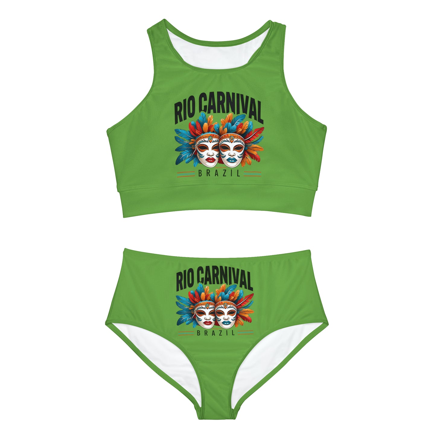 Rio de Janeiro Carnival Sporty Bikini Set (AOP)