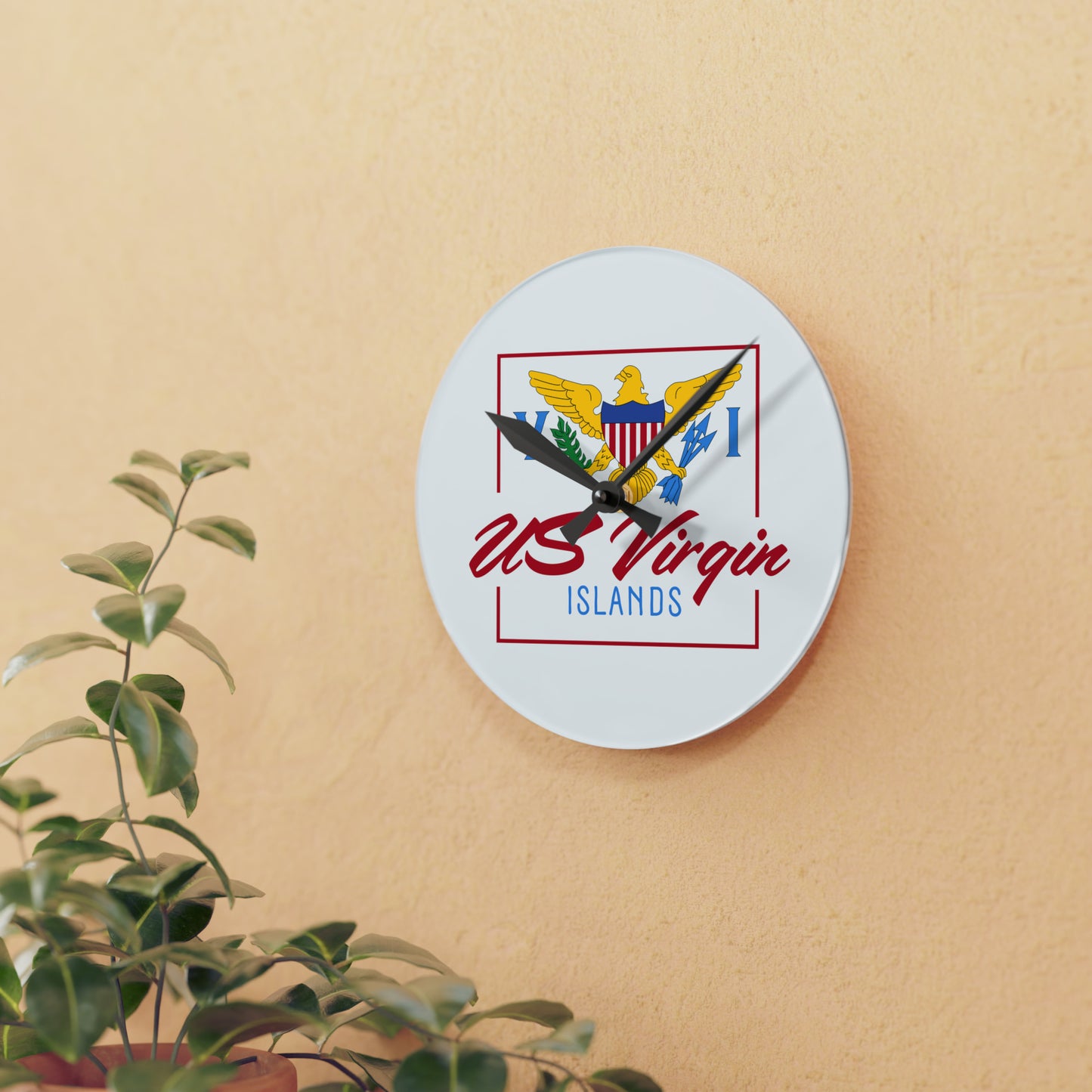 US Virgin Islands Acrylic Wall Clock