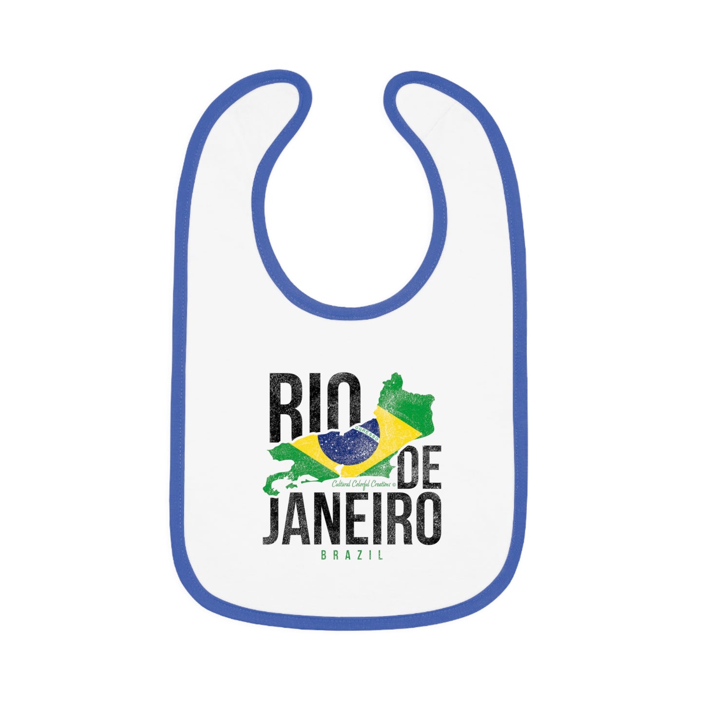 Brazil Flag Baby Contrast Trim Jersey Bib