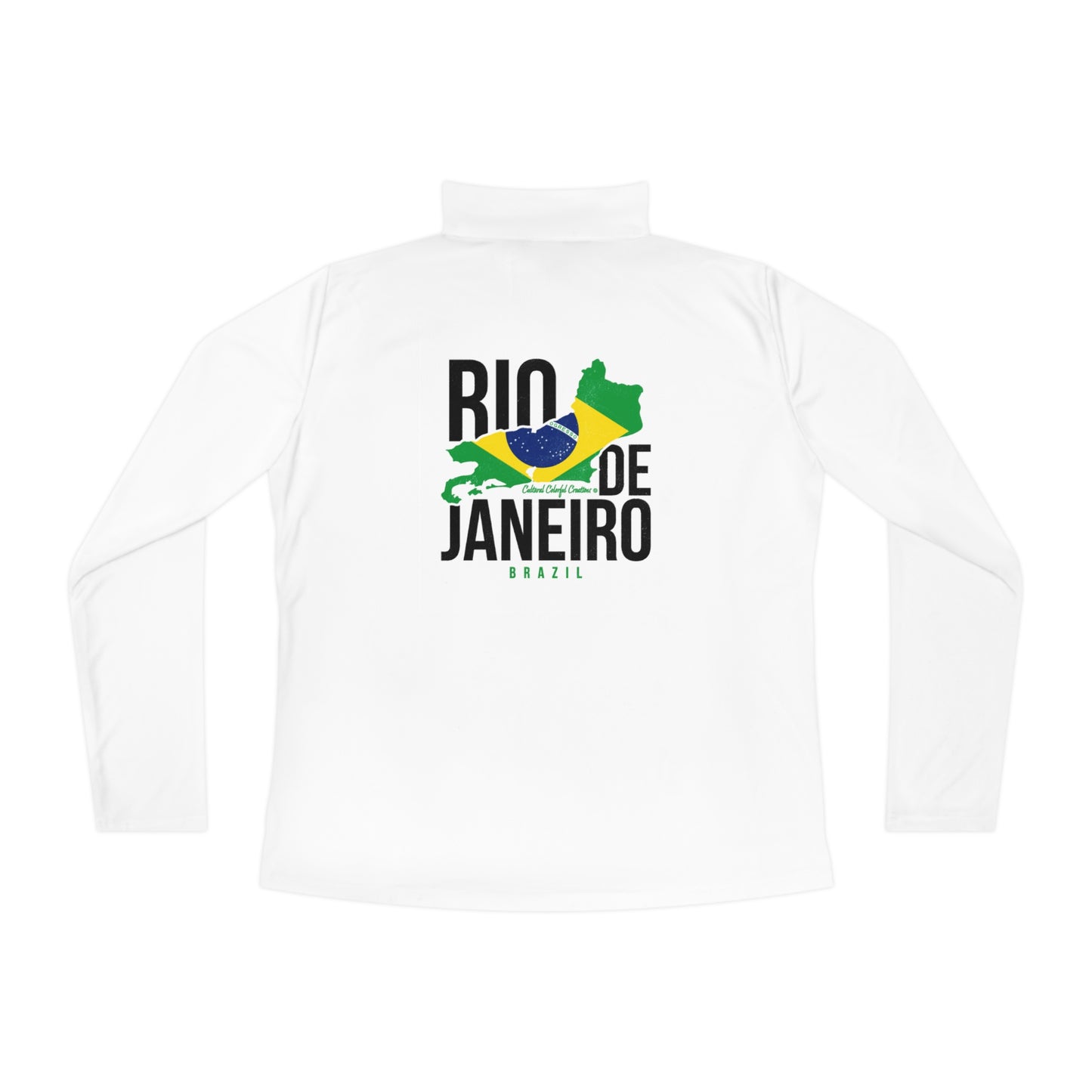 Rio de Janeiro Flag Ladies Quarter-Zip Pullover