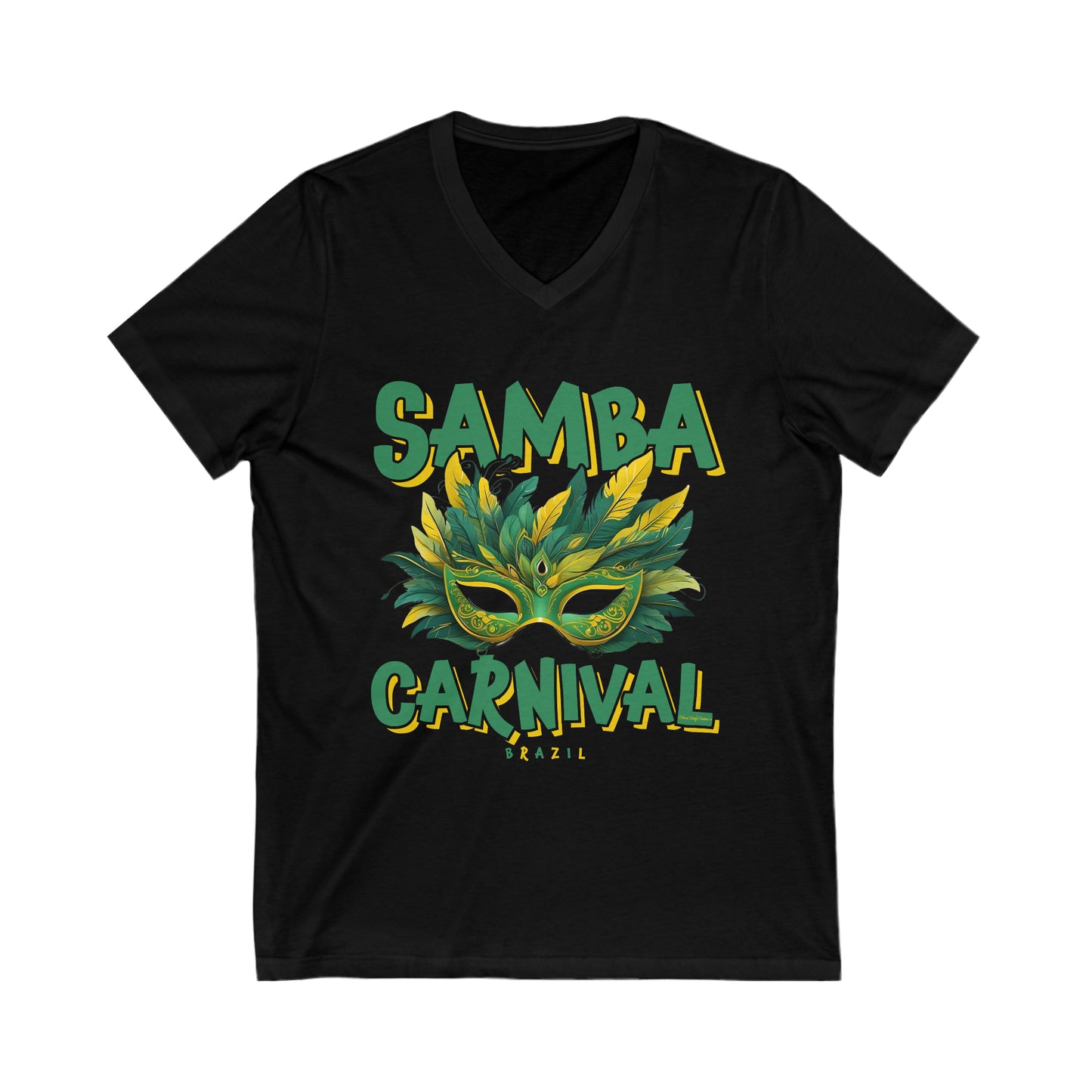 Samba Rio de Janeiro Carnival Unisex Jersey Short Sleeve V-Neck Tee