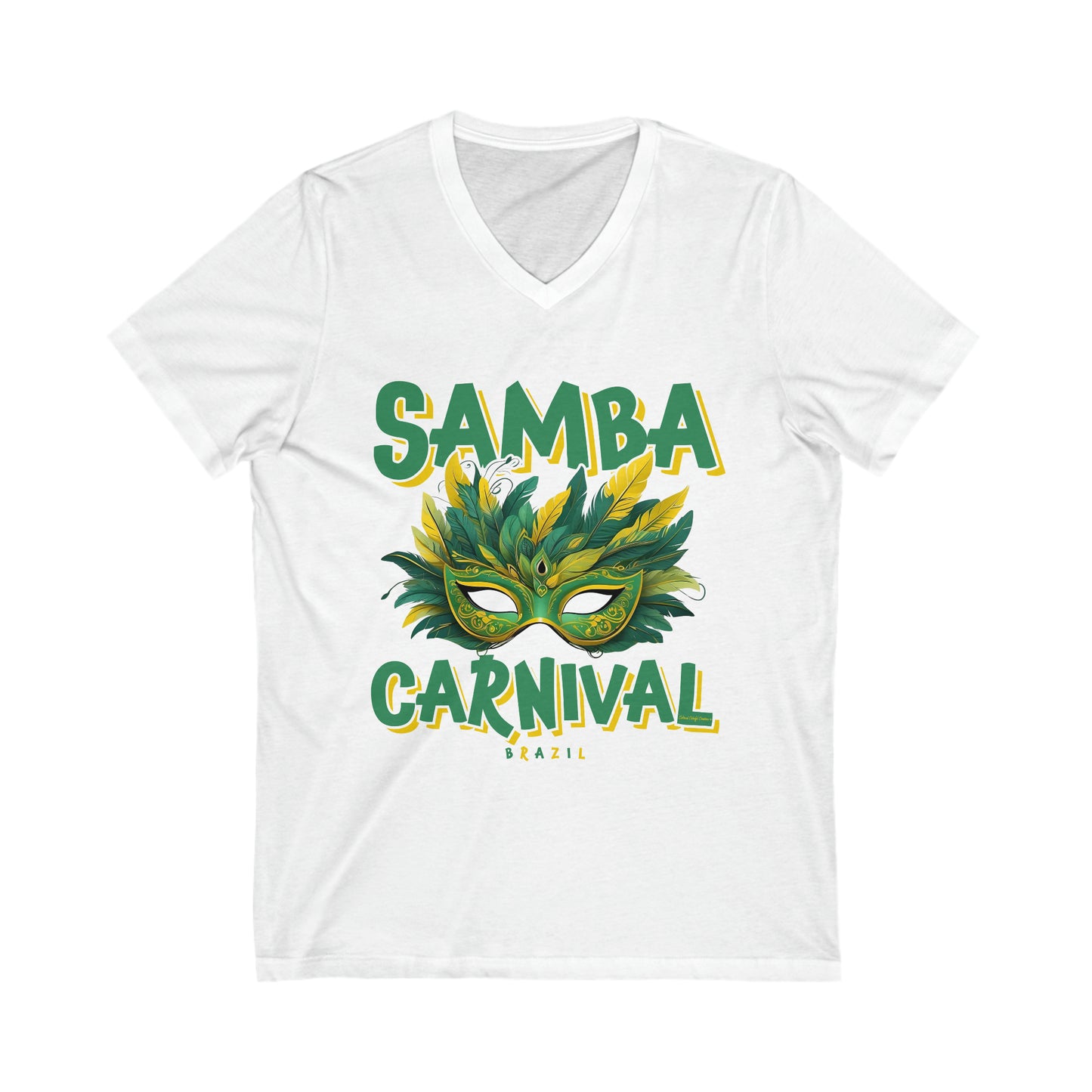 Samba Rio de Janeiro Carnival Unisex Jersey Short Sleeve V-Neck Tee