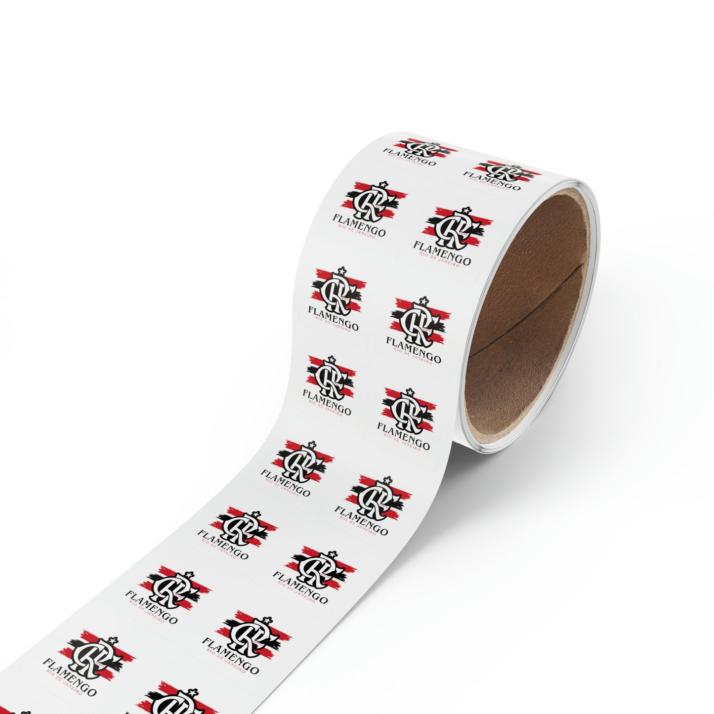 Brazilian Soccer Square Sticker Label Rolls