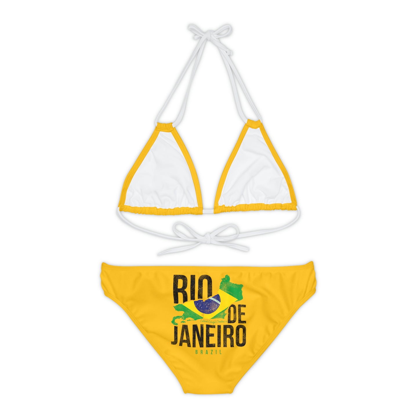 Brazil Flag Strappy Bikini Set (AOP)