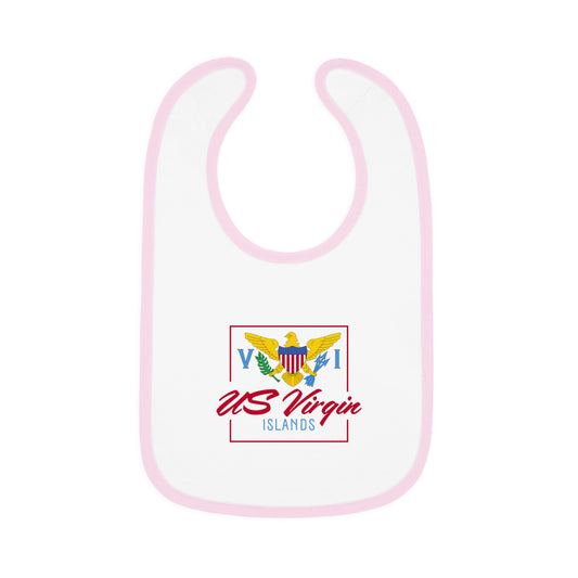 US Virgin Islands Baby Contrast Trim Jersey Bib