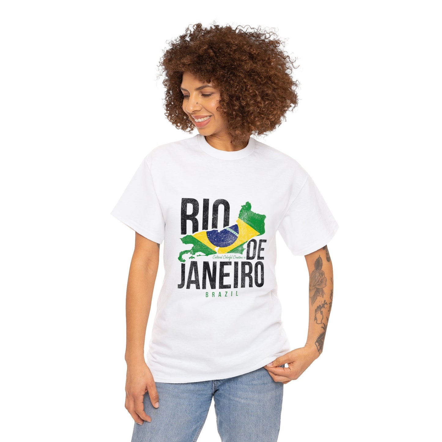 Brazil Flag Unisex Heavy Cotton Tee