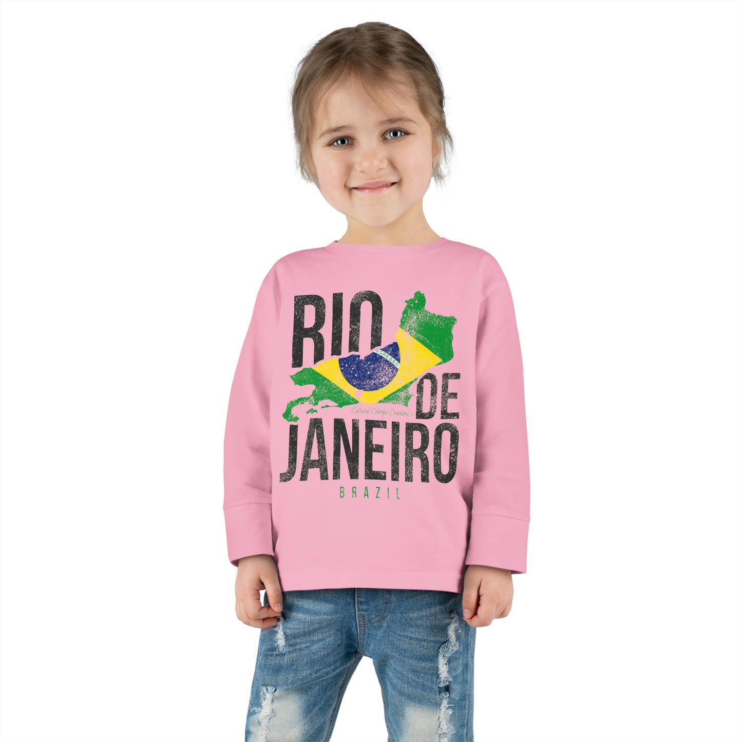 Brazil Flag Toddler Long Sleeve Tee