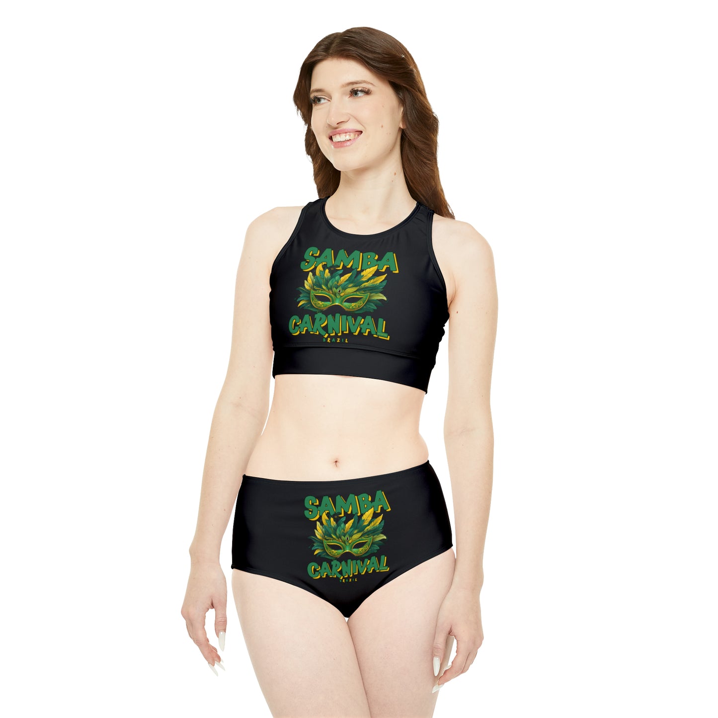 Samba Rio de Janeiro Carnival Sporty Bikini Set (AOP)