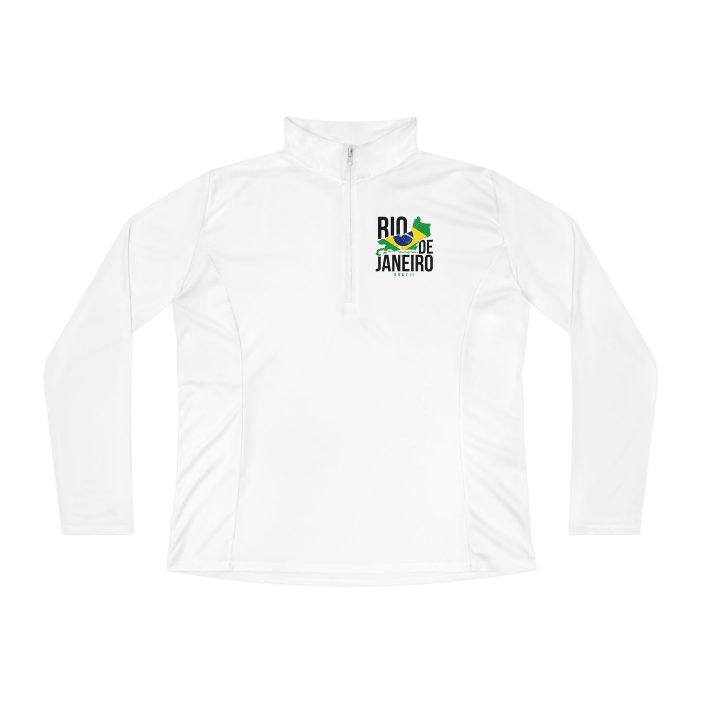 Rio de Janeiro Flag Ladies Quarter-Zip Pullover