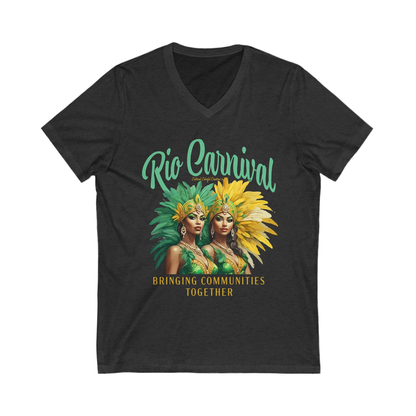 Rio de Janeiro Carnival Together Unisex Jersey Short Sleeve V-Neck Tee