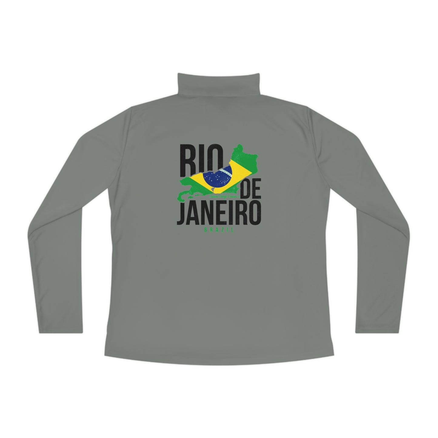 Rio de Janeiro Flag Ladies Quarter-Zip Pullover