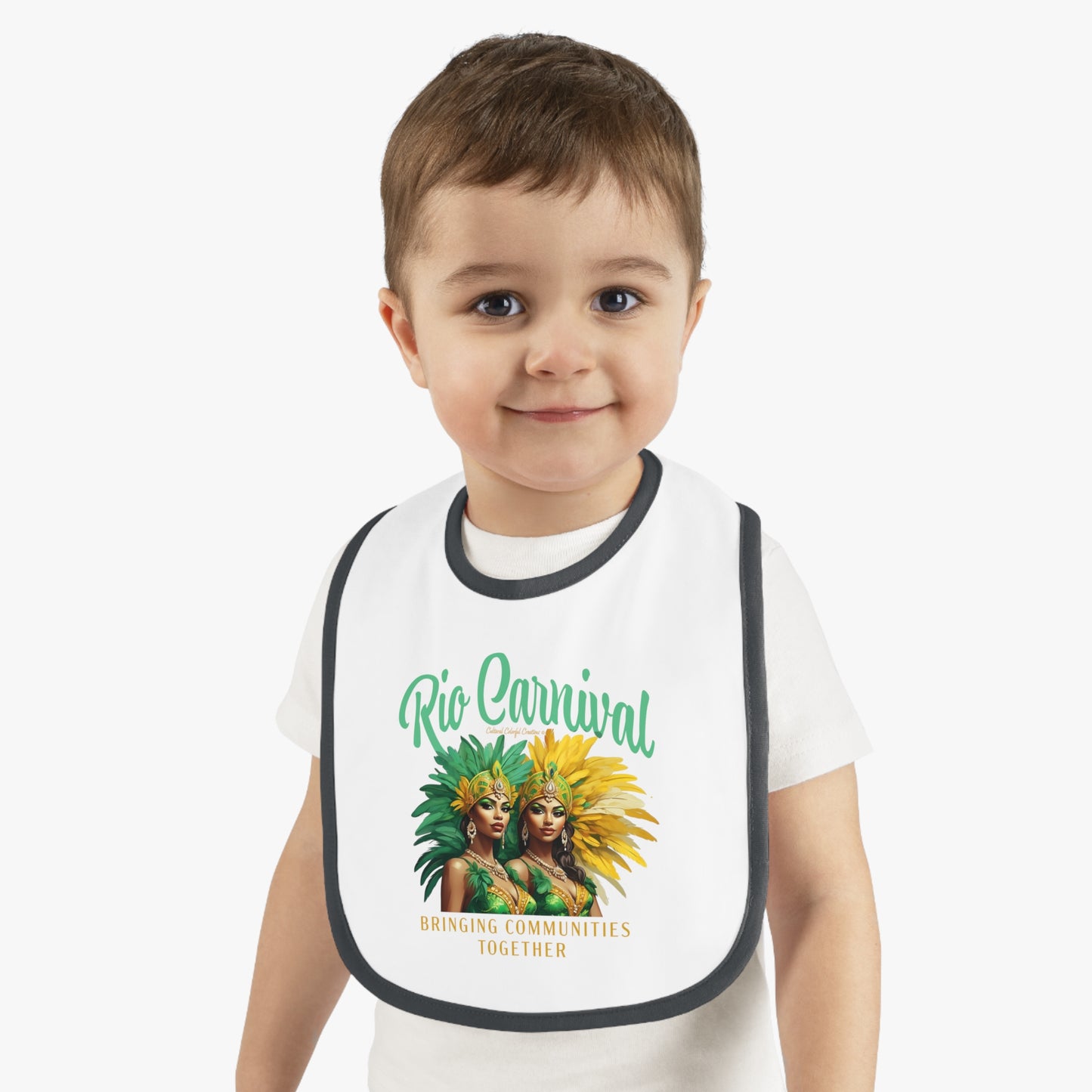 Rio de Janeiro Carnival Together Baby Contrast Trim Jersey Bib