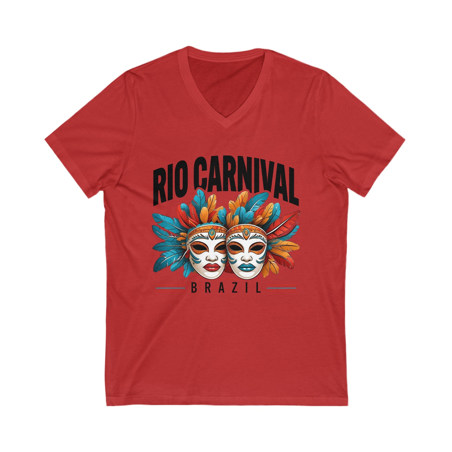 Rio de Janeiro Carnival Unisex Jersey Short Sleeve V-Neck Tee