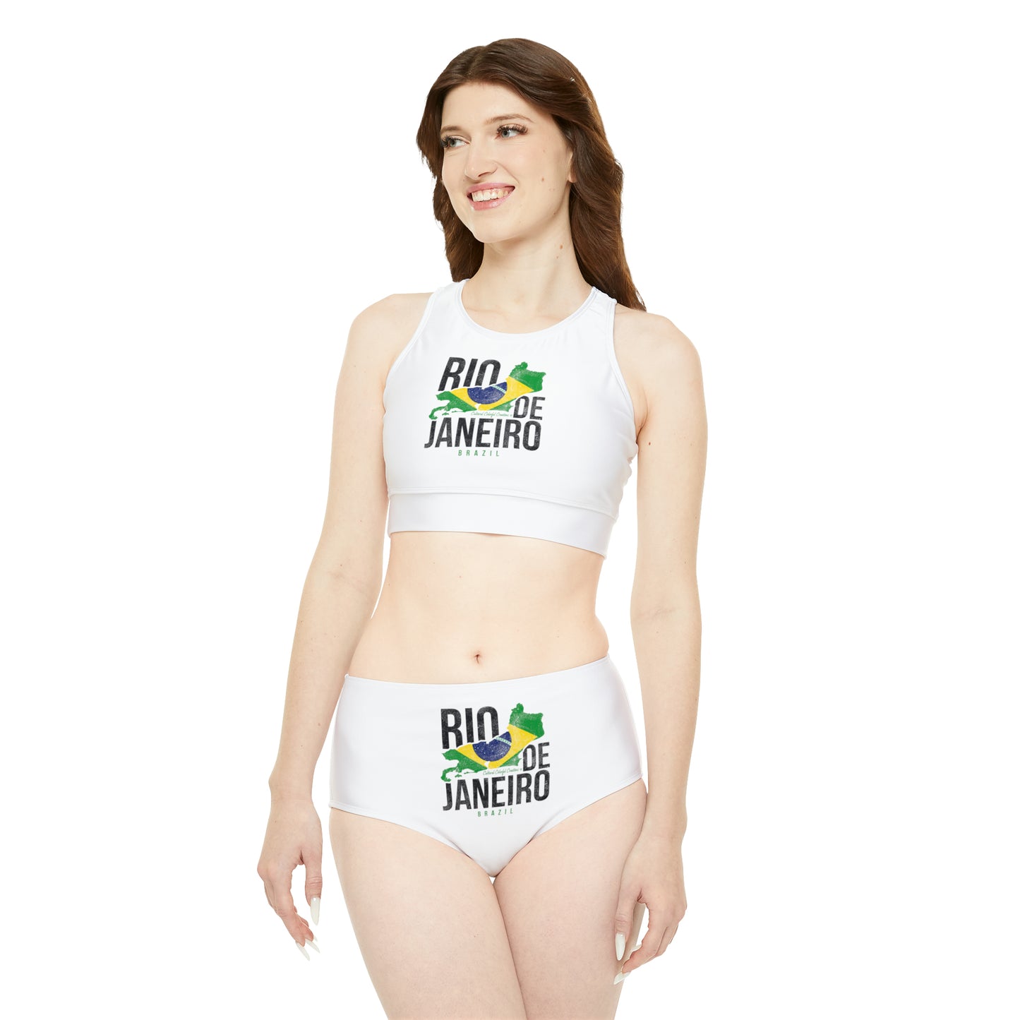 Brazil Flag Sporty Bikini Set (AOP)