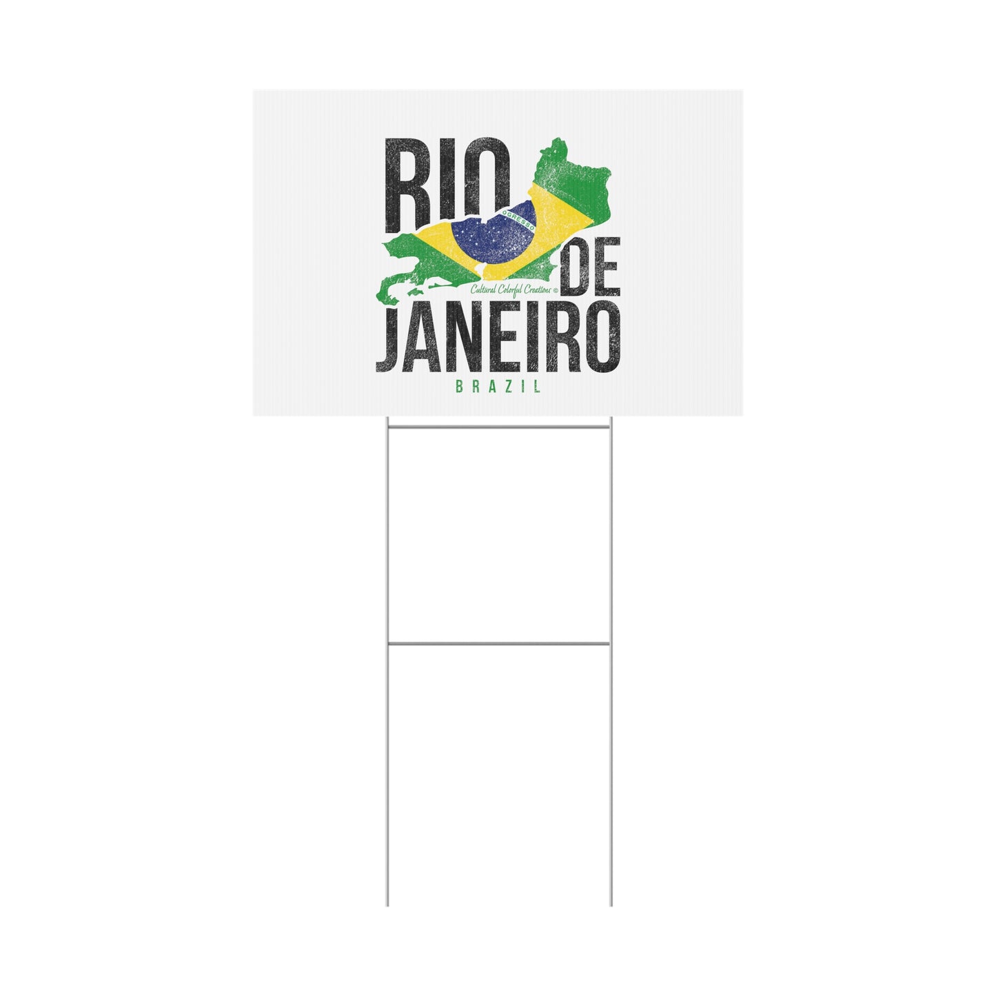 Brazil Flag Plastic Yard Sign