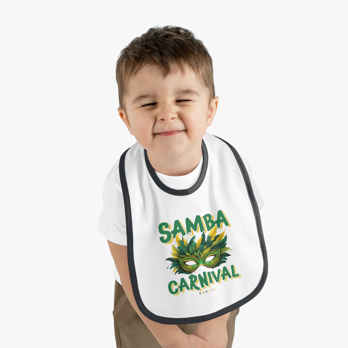 Samba Rio de Janeiro Carnival Baby Contrast Trim Jersey Bib