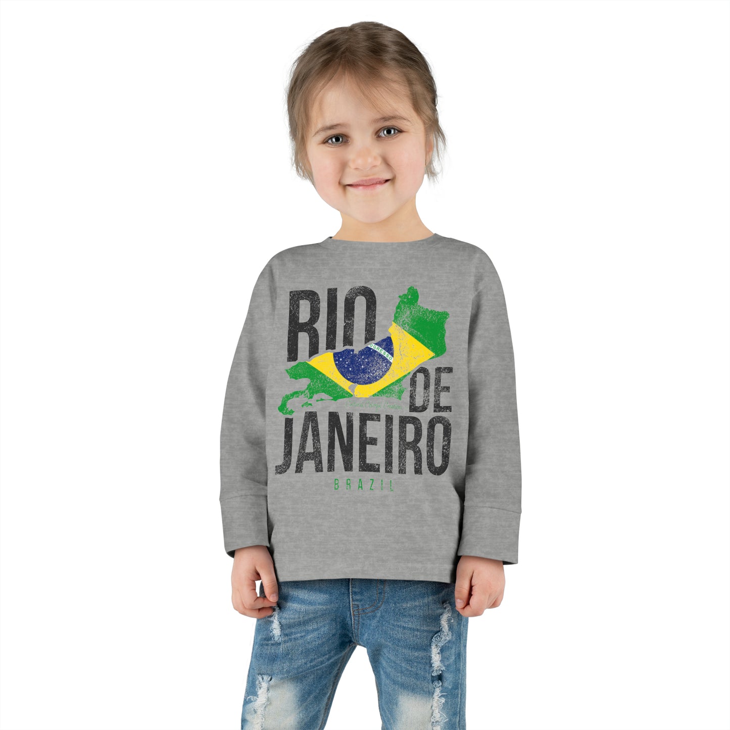 Brazil Flag Toddler Long Sleeve Tee