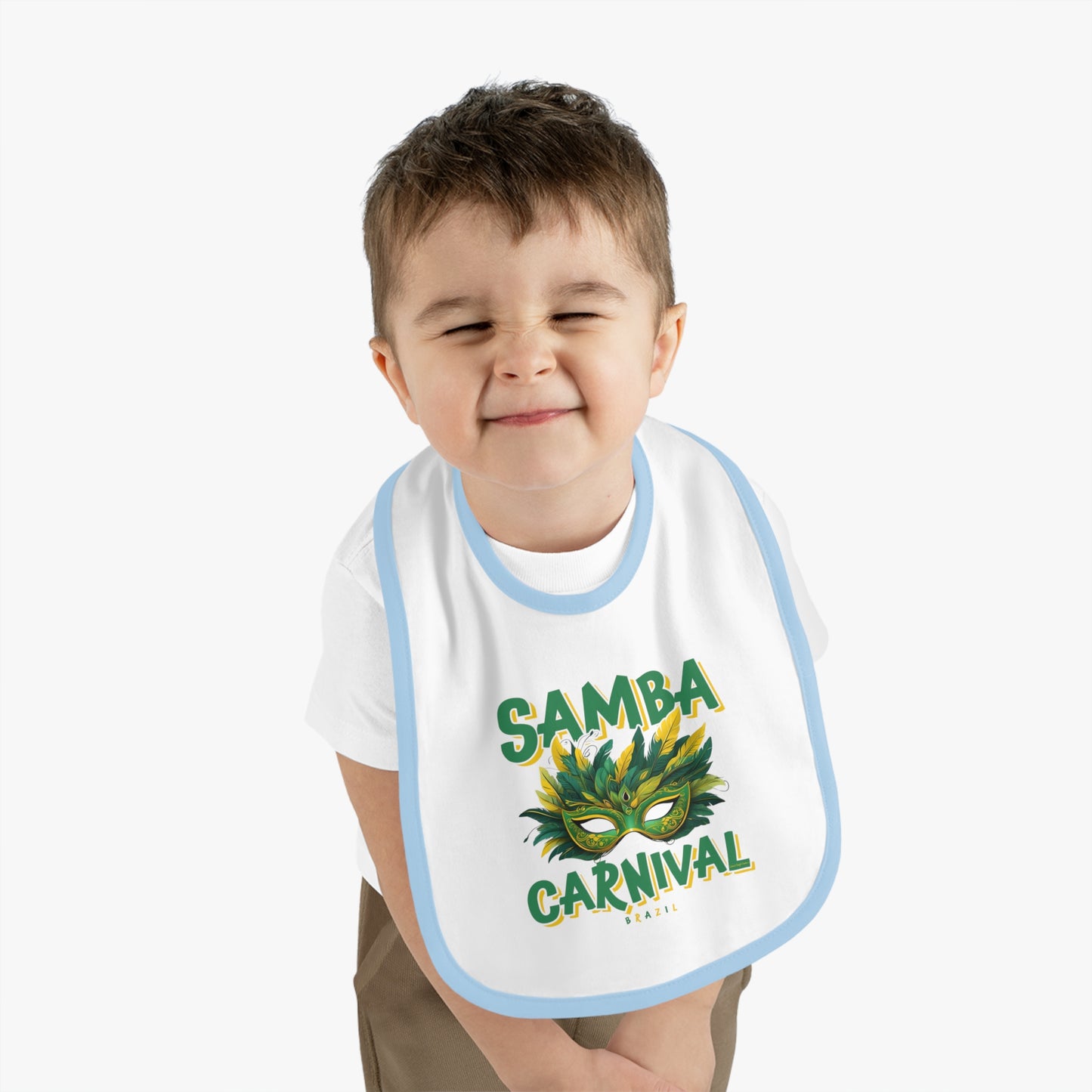 Samba Rio de Janeiro Carnival Baby Contrast Trim Jersey Bib