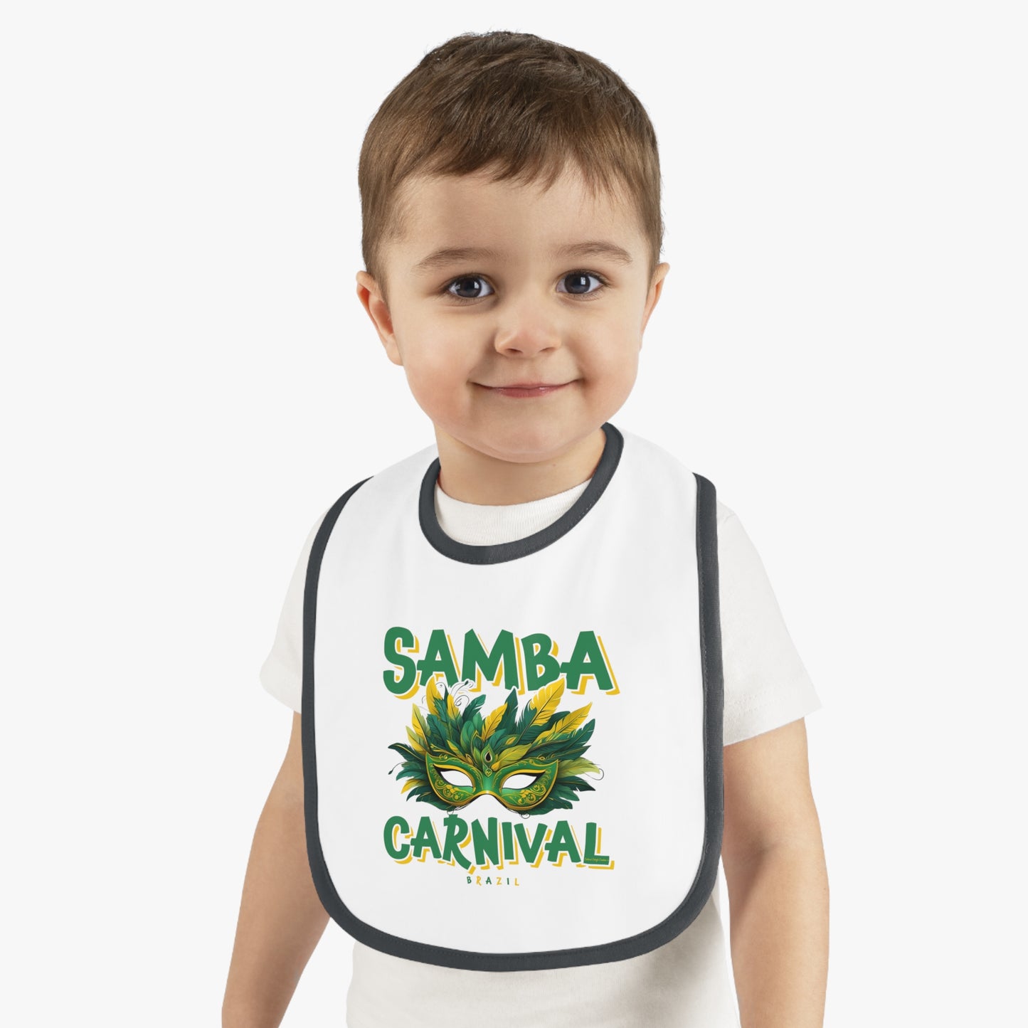 Samba Rio de Janeiro Carnival Baby Contrast Trim Jersey Bib