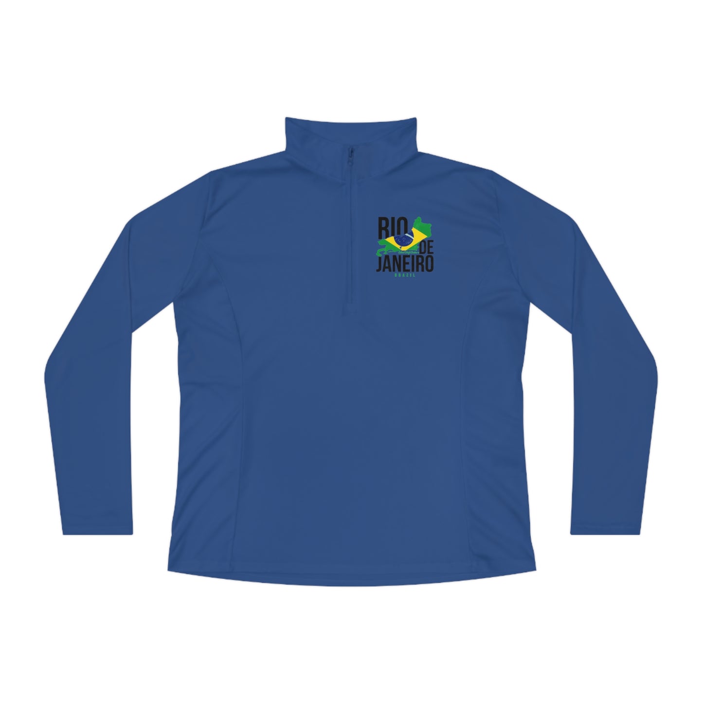 Rio de Janeiro Flag Ladies Quarter-Zip Pullover