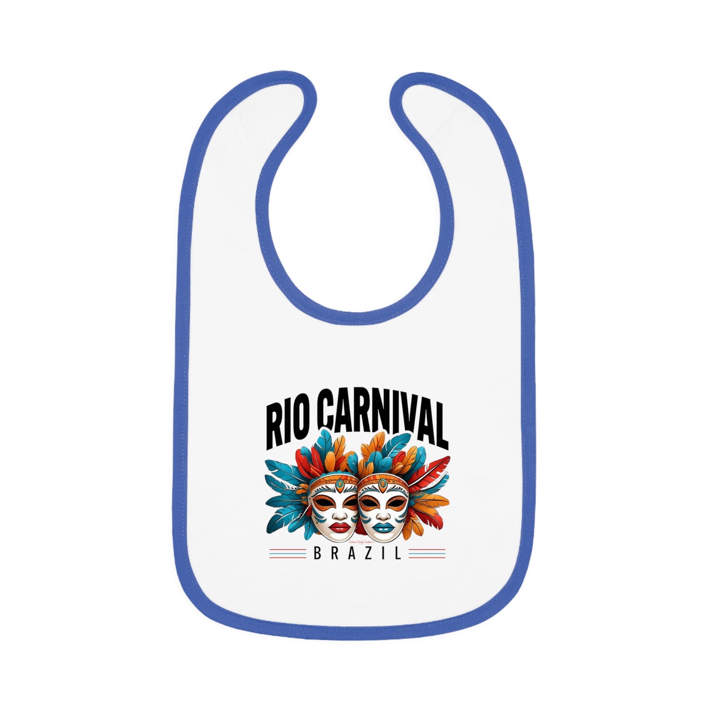 Rio de Janeiro Carnival Baby Contrast Trim Jersey Bib