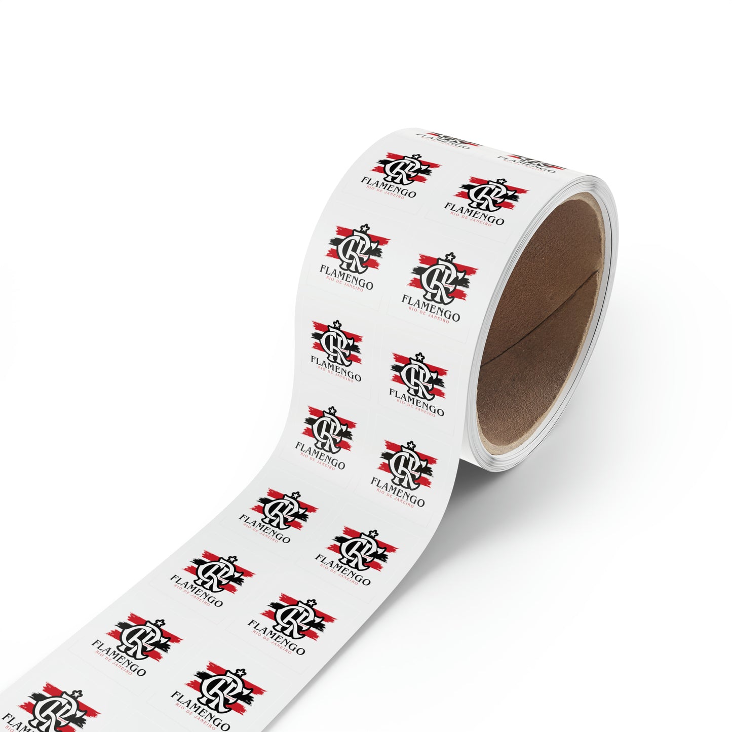 Brazilian Soccer Square Sticker Label Rolls