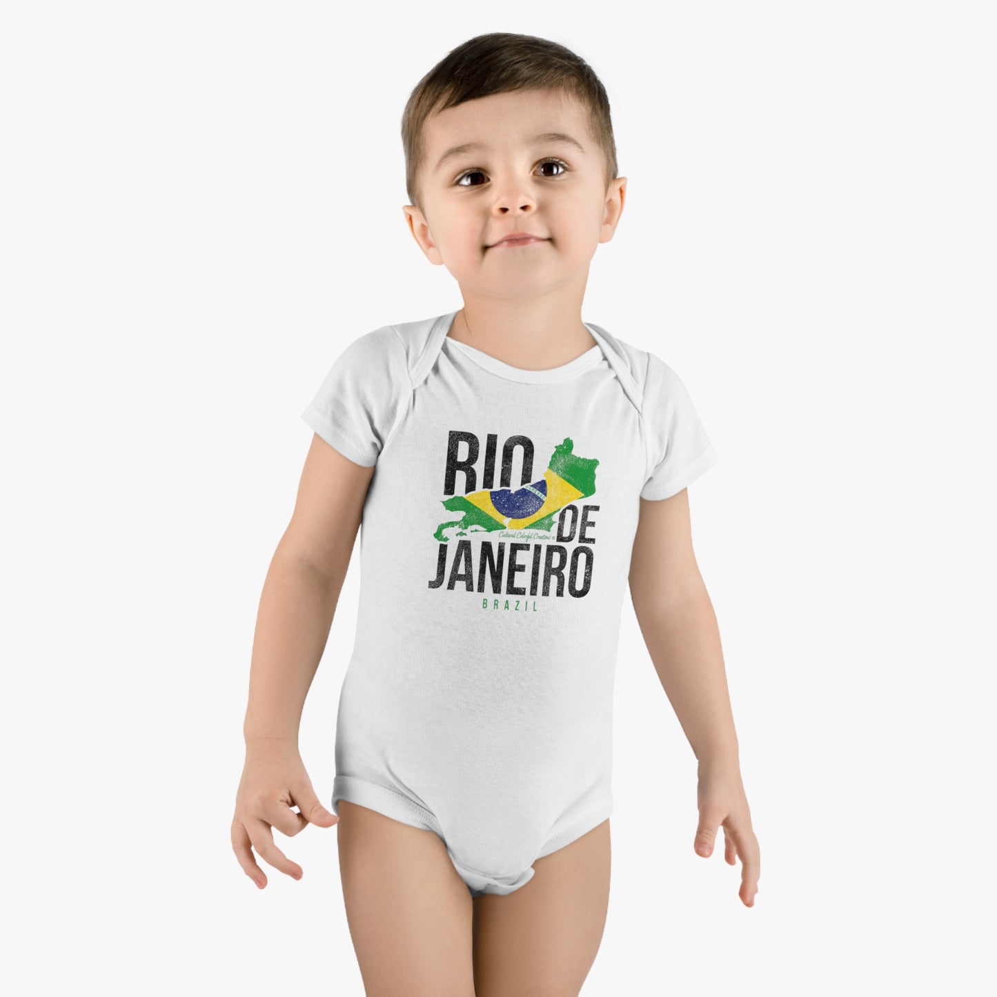 Brazil Flag Baby Short Sleeve Onesie®