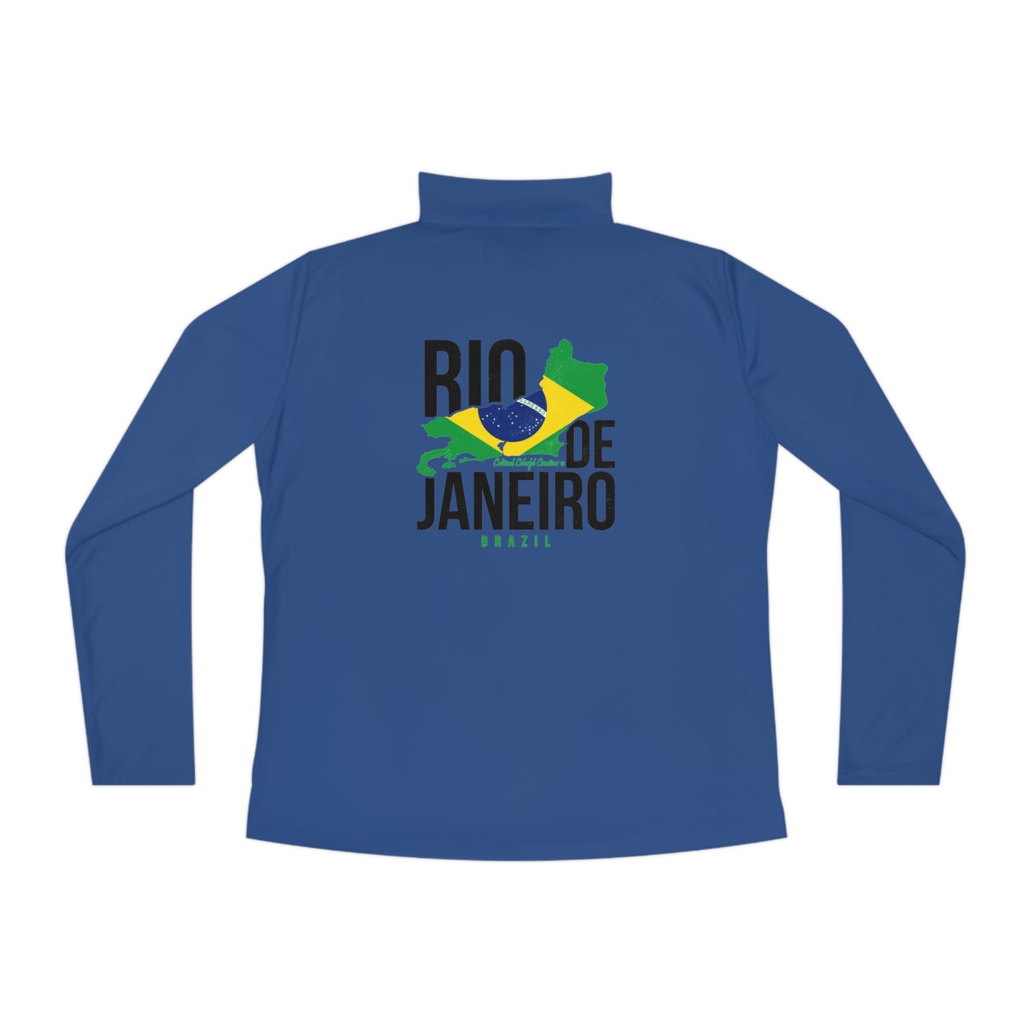 Rio de Janeiro Flag Ladies Quarter-Zip Pullover