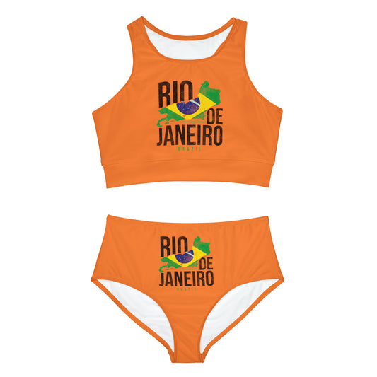 Brazil Flag Sporty Bikini Set (AOP)