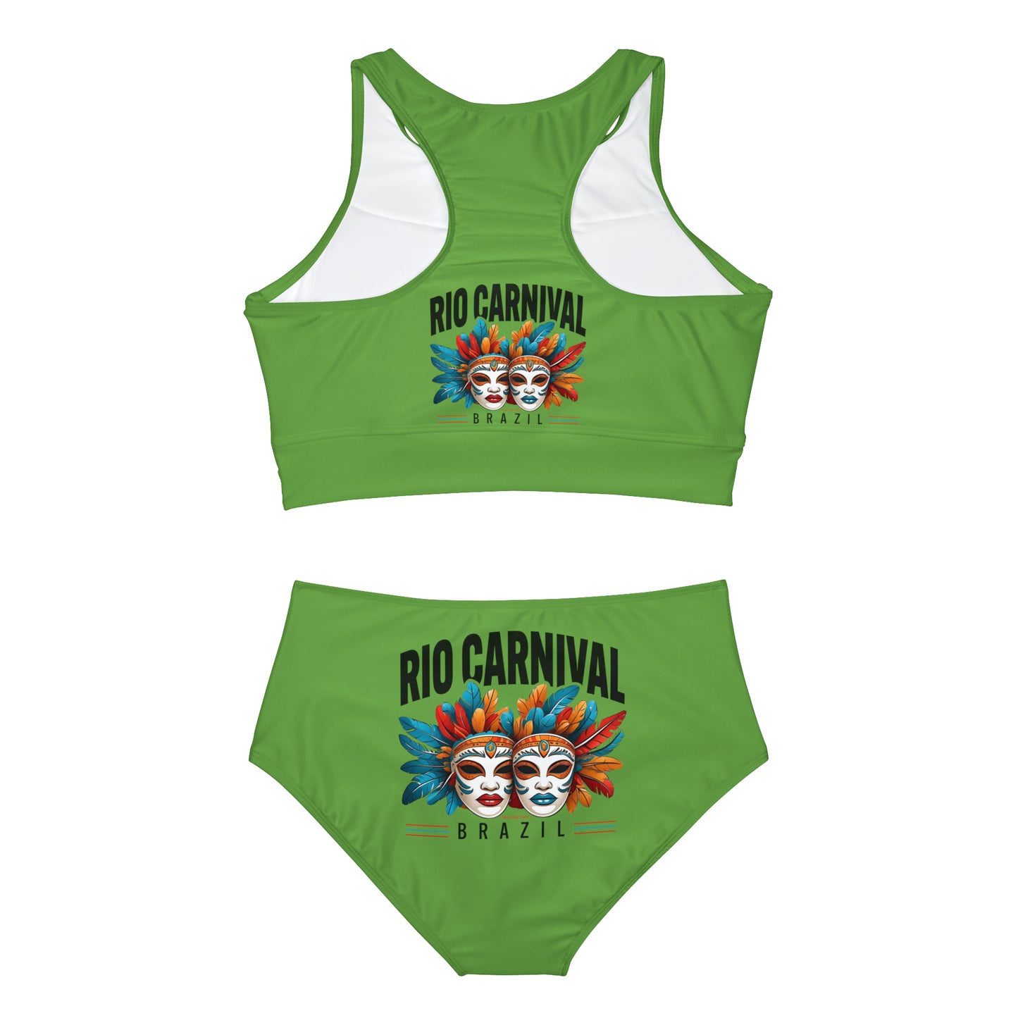 Rio de Janeiro Carnival Sporty Bikini Set (AOP)