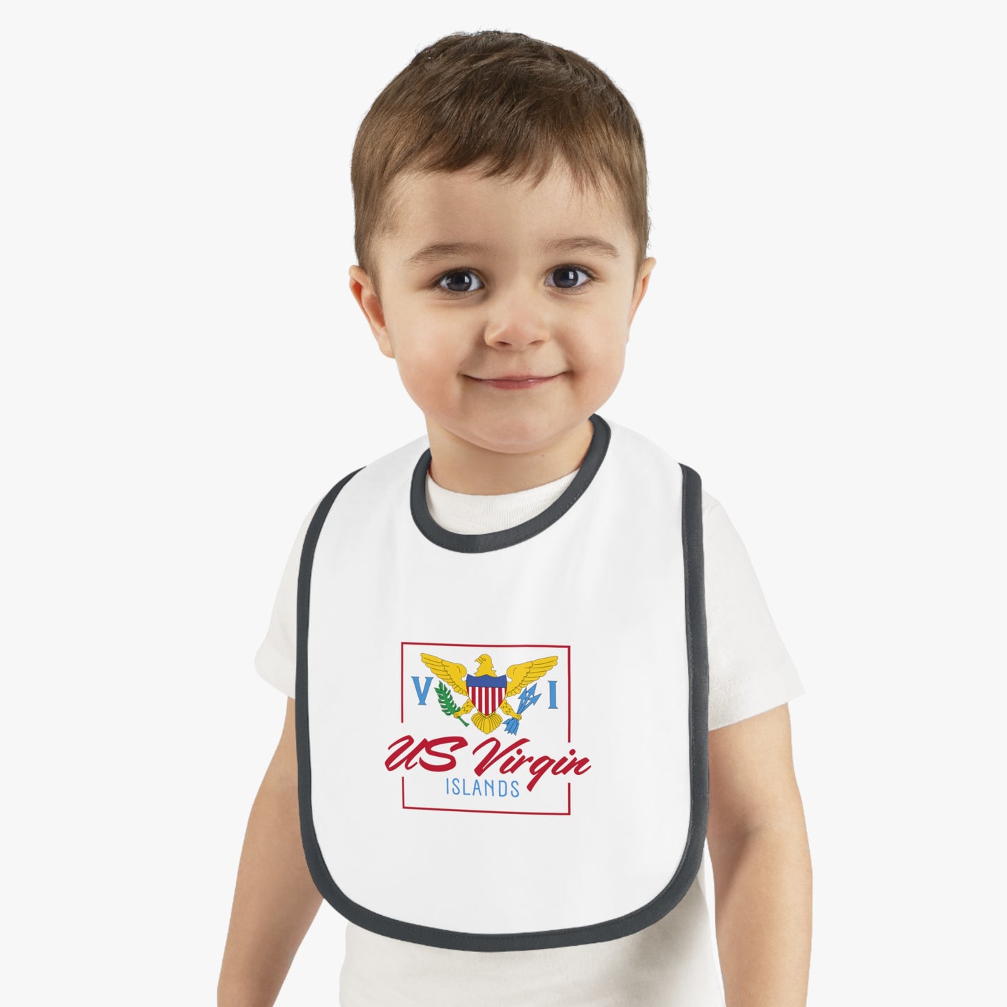 US Virgin Islands Baby Contrast Trim Jersey Bib