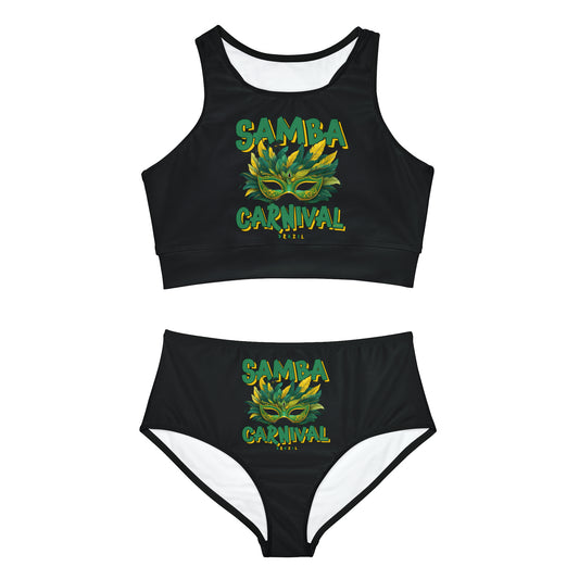 Samba Rio de Janeiro Carnival Sporty Bikini Set (AOP)