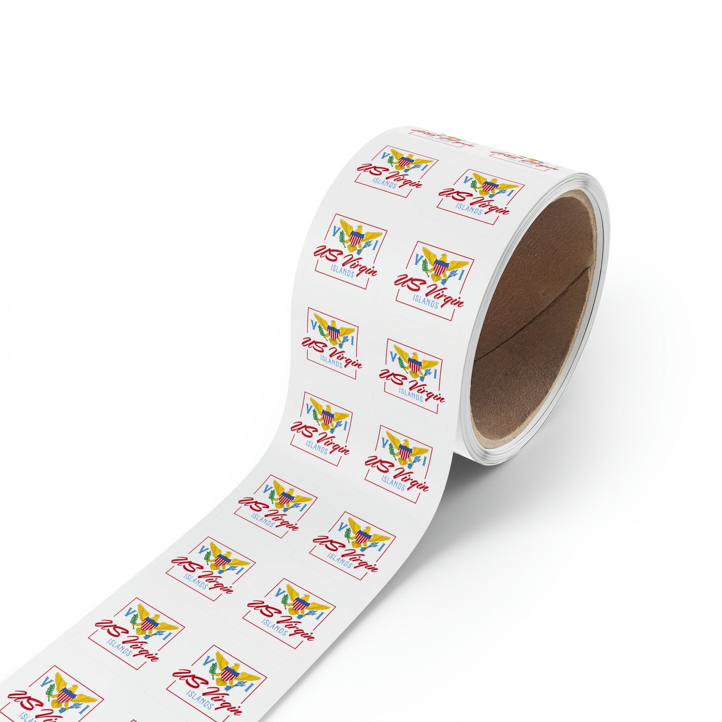 US Virgin Islands Square Sticker Label Rolls