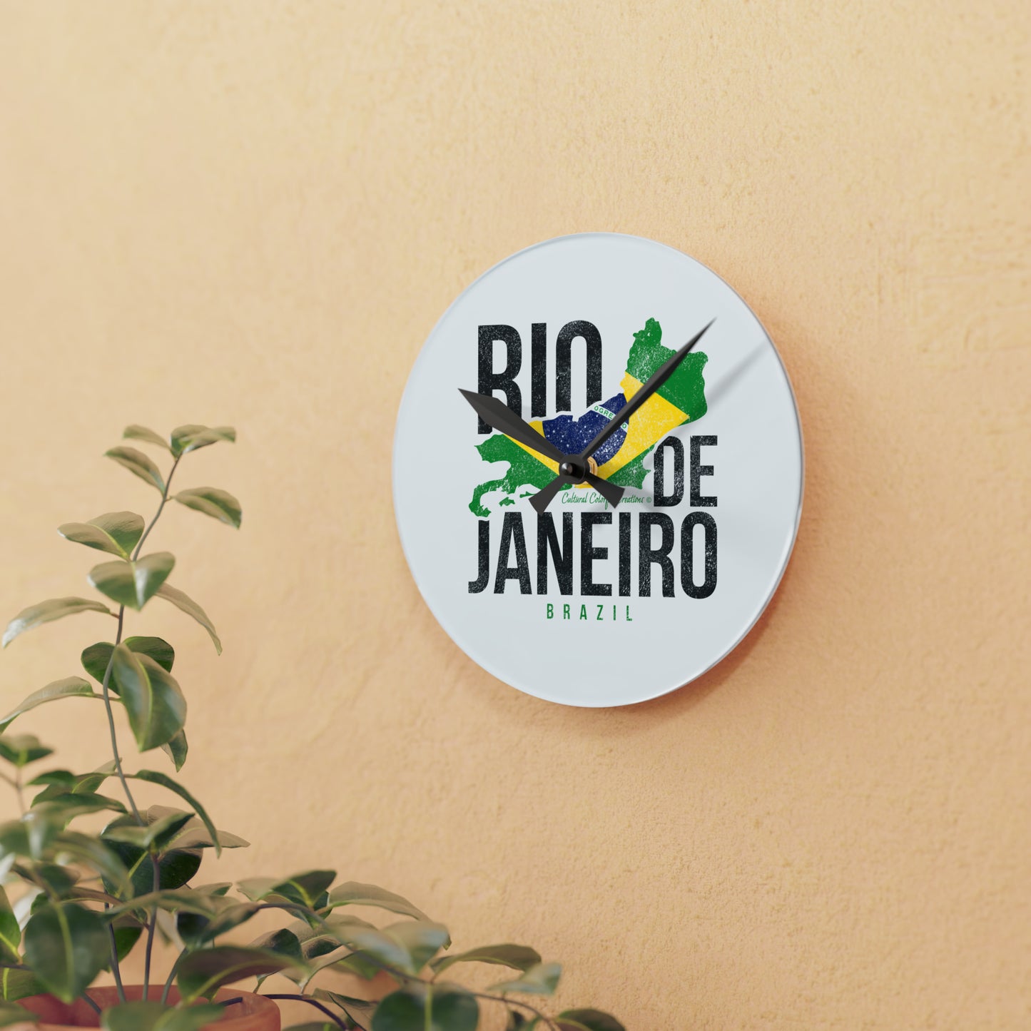 Brazil Flag Acrylic Wall Clock