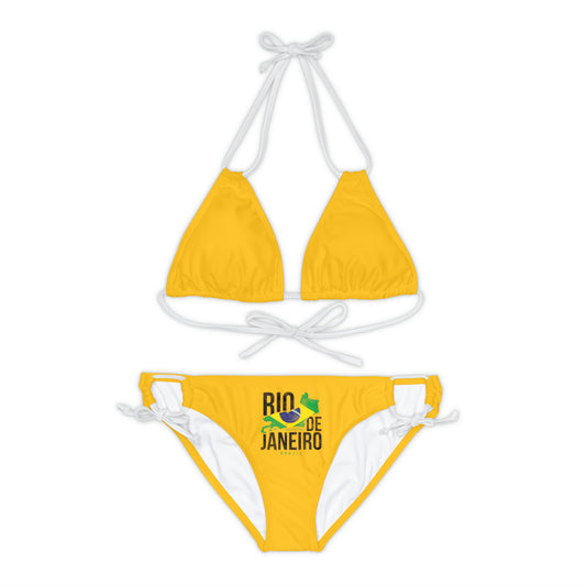 Brazil Flag Strappy Bikini Set (AOP)