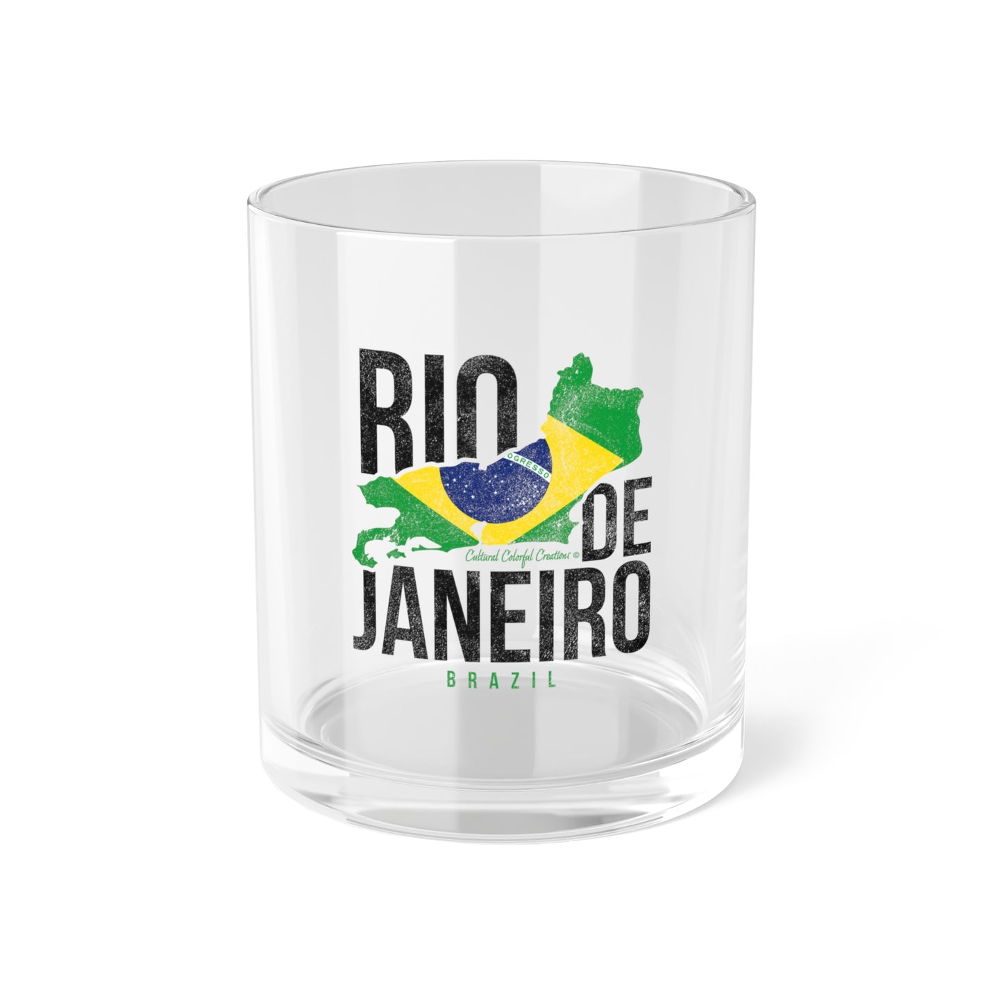 Brazil Flag Soccer Bar Glass