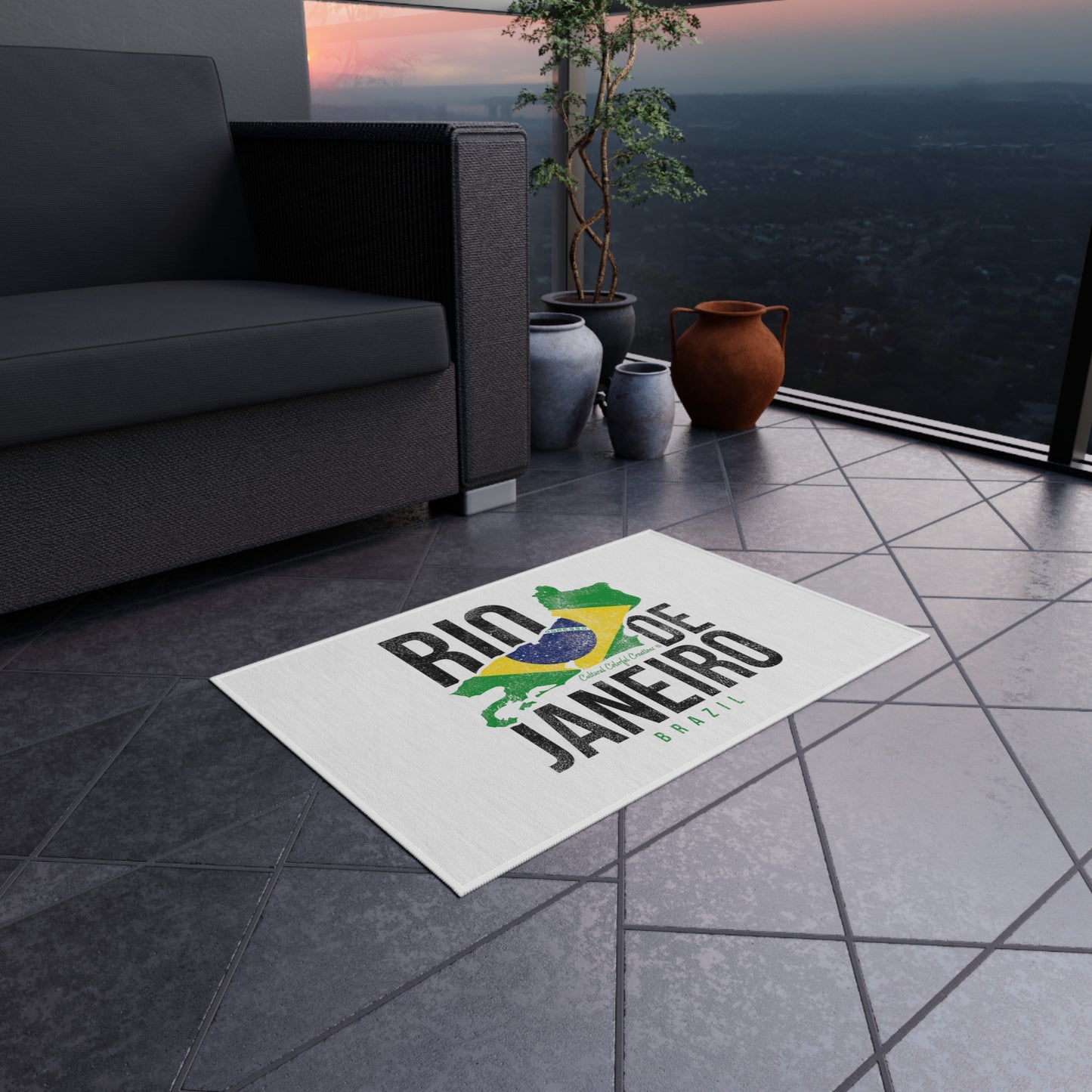 Brazil Flag Outdoor Rug