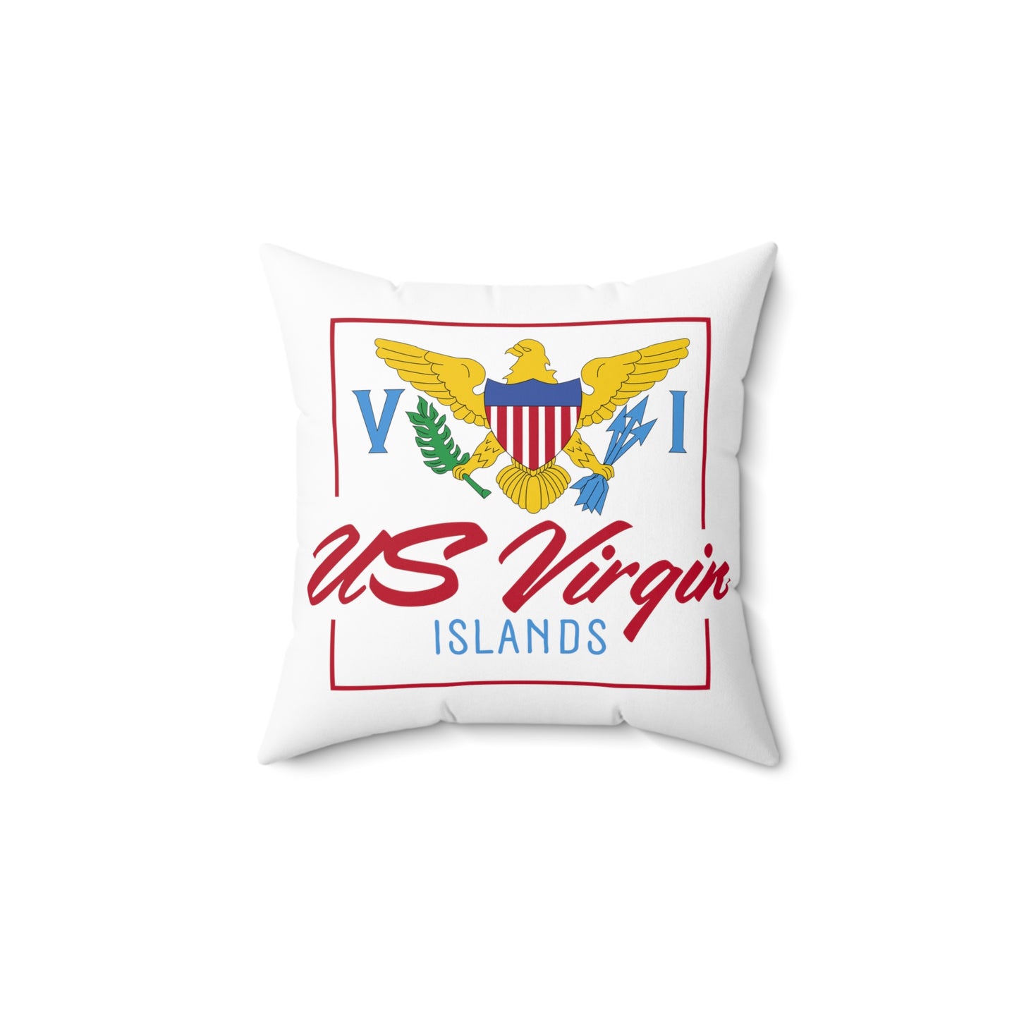 US Virgin Islands Spun Polyester Square Pillow