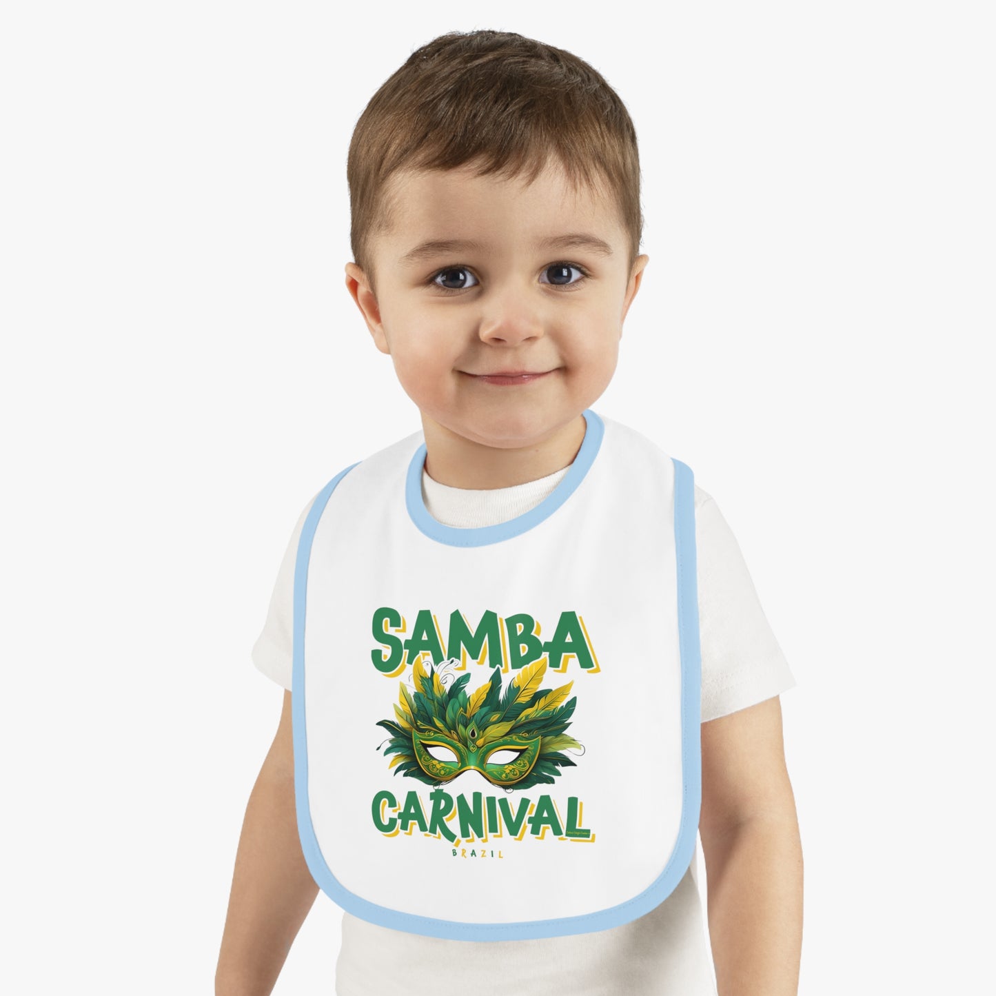 Samba Rio de Janeiro Carnival Baby Contrast Trim Jersey Bib