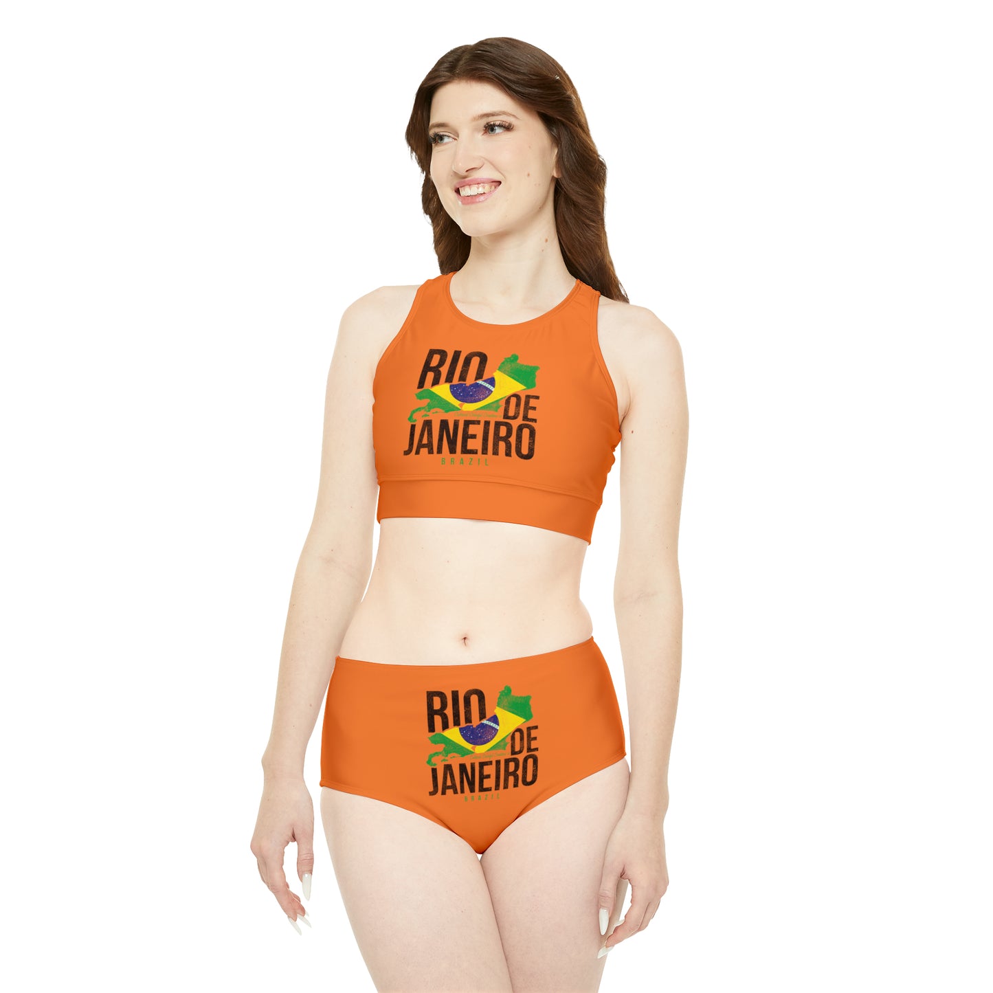 Brazil Flag Sporty Bikini Set (AOP)