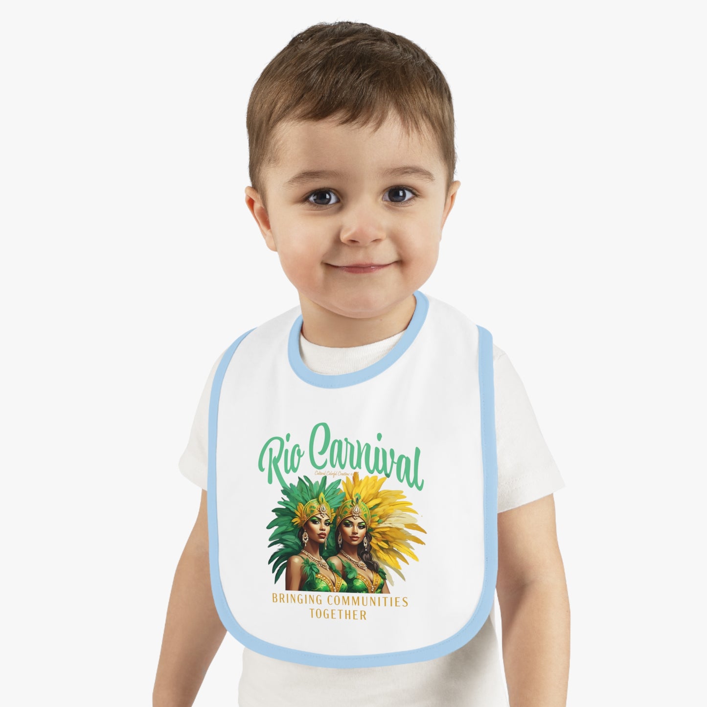 Rio de Janeiro Carnival Together Baby Contrast Trim Jersey Bib