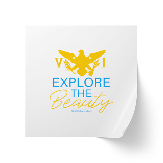 Explore the Beauty Square Sticker Label Rolls