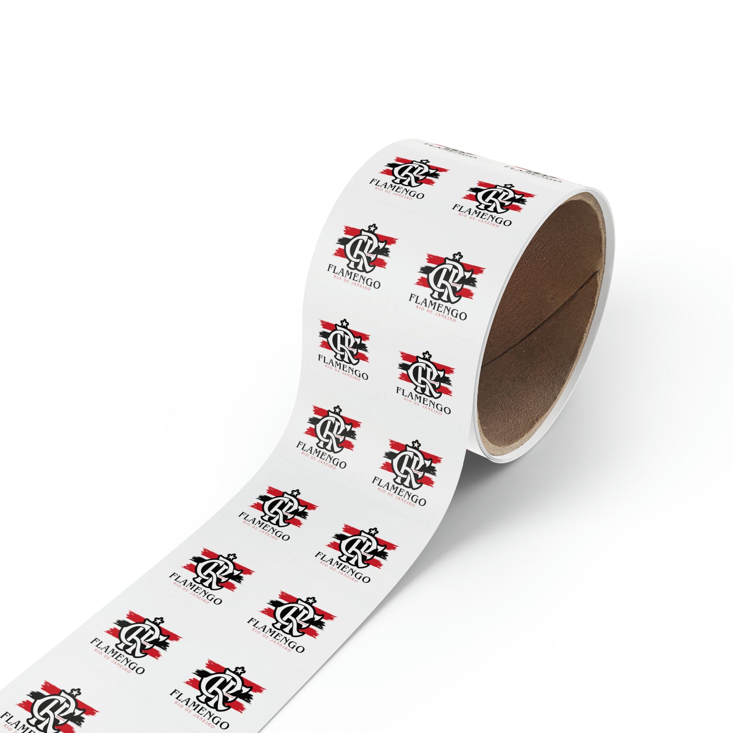 Brazilian Soccer Square Sticker Label Rolls