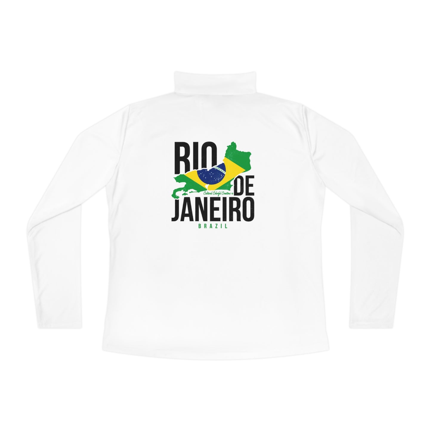 Brazil Flag Ladies Quarter-Zip Pullover