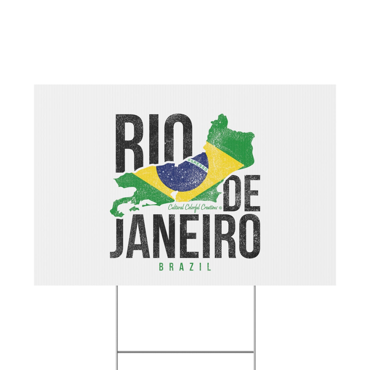 Brazil Flag Plastic Yard Sign